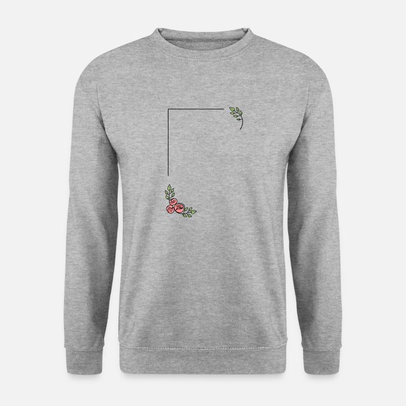 Vintage Blumenrahmen Hochzeit - Unisex Pullover - Weißgrau meliert