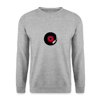 Music sound song record loud old school vinyl - Unisex Sweatshirt - salt & pepper - Front - Alina (178cm) & Michal (187cm)