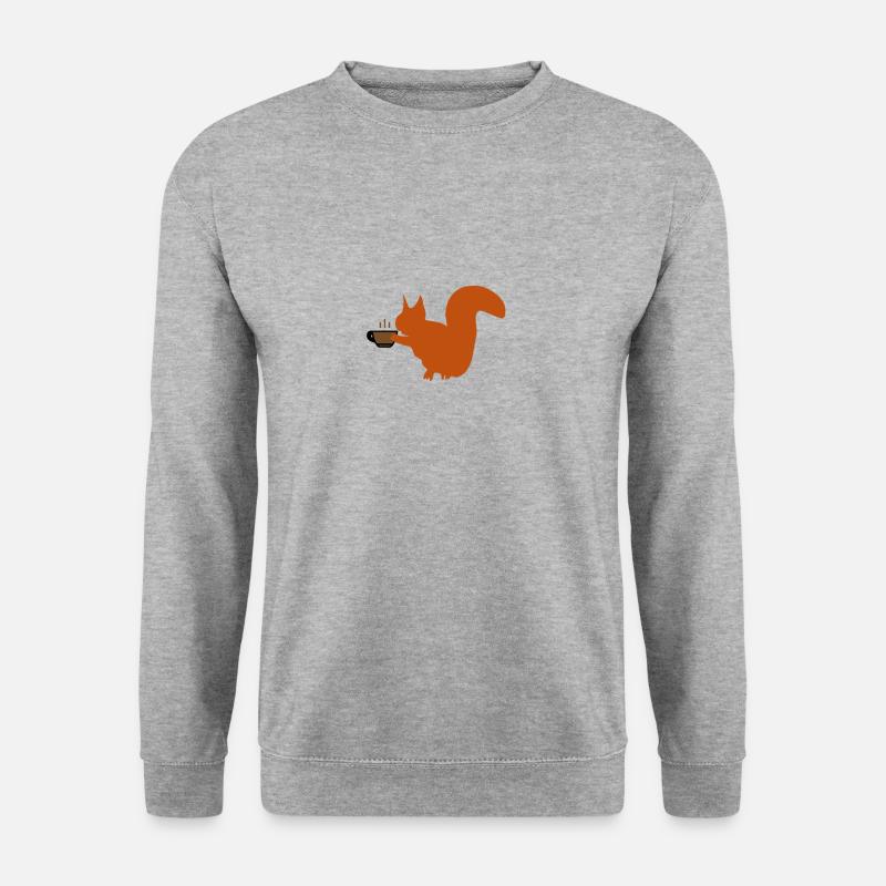Good Morning Kaffee Eichhörnchen Guten Morgen - Unisex Pullover - Weißgrau meliert