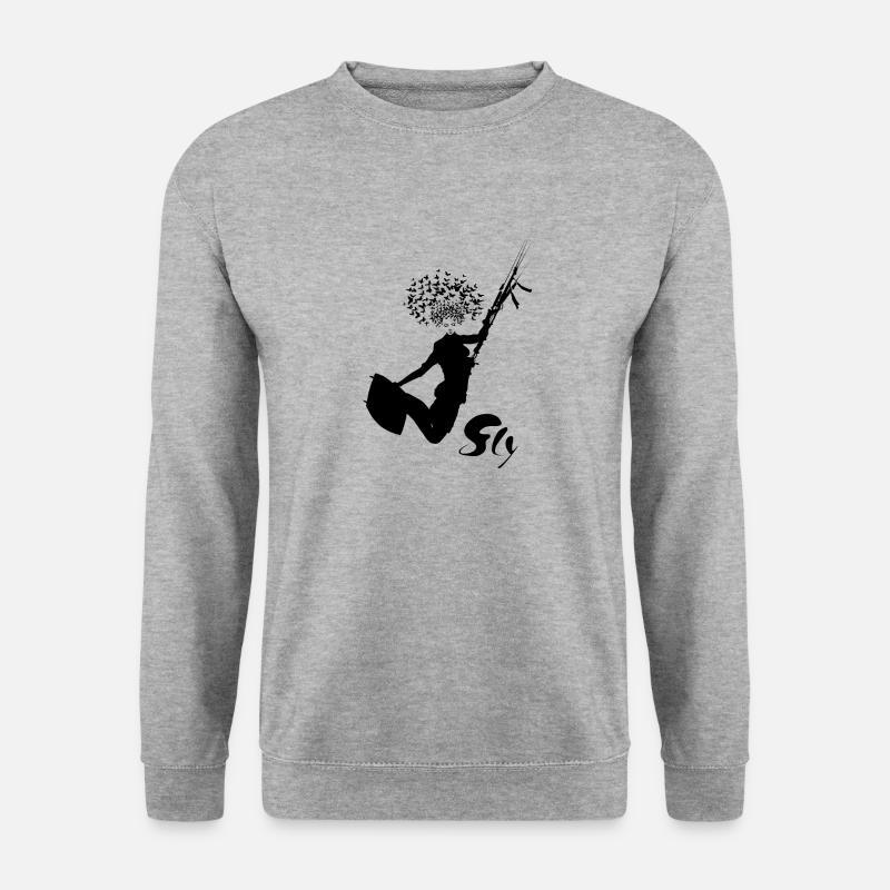 Fly kitesurfing - Unisex Pullover - Weißgrau meliert