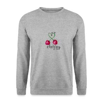 cherry on top - Unisex Sweatshirt - salt & pepper - Front - Alina (178cm) & Michal (187cm)