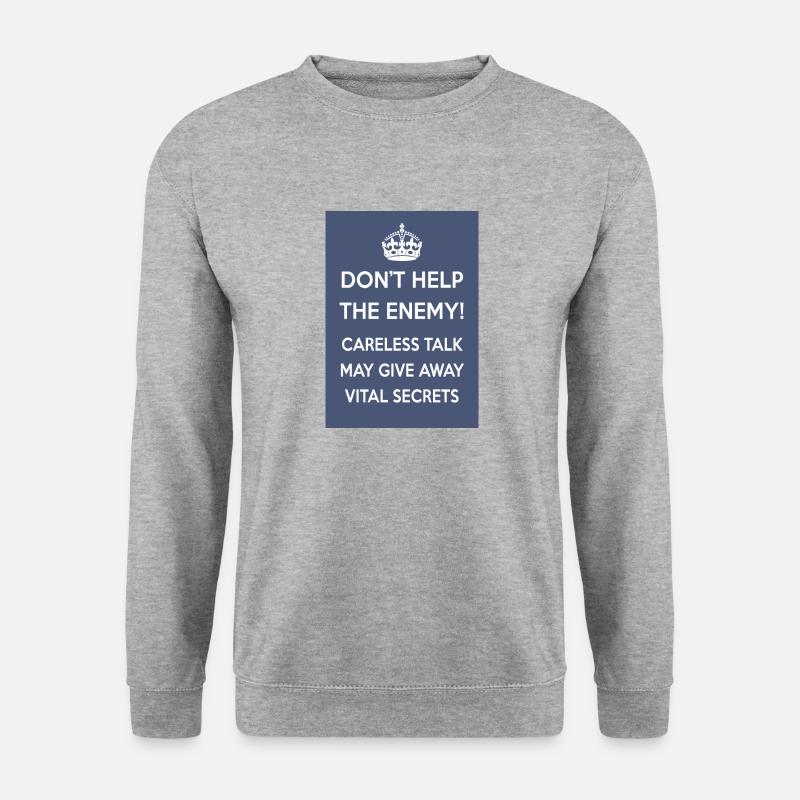 KEEP CALM FEIND - Unisex Pullover - Weißgrau meliert