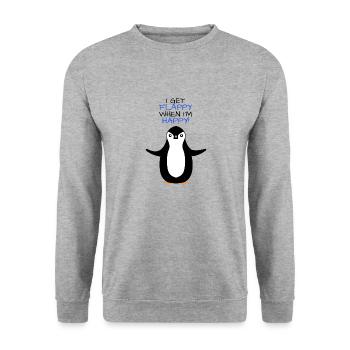 Un pingouin heureux - Sweat-shirt Unisexe - gris chiné - Devant - Alina (178cm) & Michal (187cm)