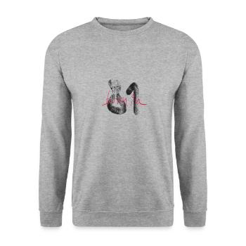 Born in 1981 - Unisex Sweatshirt - salt & pepper - Front - Alina (178cm) & Michal (187cm)