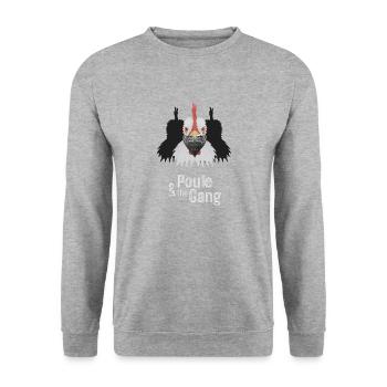 Poule and the gang - Sweat-shirt Unisexe - gris chiné - Devant - Alina (178cm) & Michal (187cm)