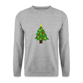 Weihnachtsbaum - Unisex Pullover - Weißgrau meliert - Vorne - Alina (178cm) & Michal (187cm)