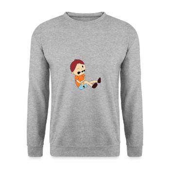 Boy is in pain - Unisex Sweatshirt - salt & pepper - Front - Alina (178cm) & Michal (187cm)