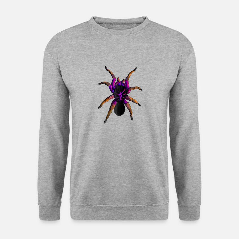 Die bunte Vogelspinne Pamphobeteus ultramarinus - Unisex Pullover - Weißgrau meliert