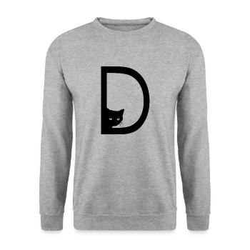 Letter D with cat - Unisex Sweatshirt - salt & pepper - Front - Alina (178cm) & Michal (187cm)