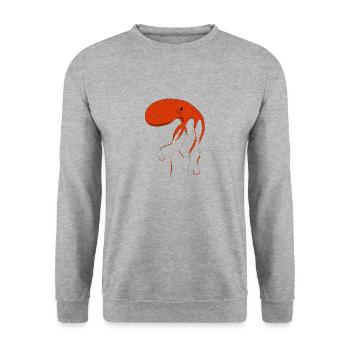 Mr.Poulpe - Sweat-shirt Unisexe - gris chiné - Devant - Alina (178cm) & Michal (187cm)