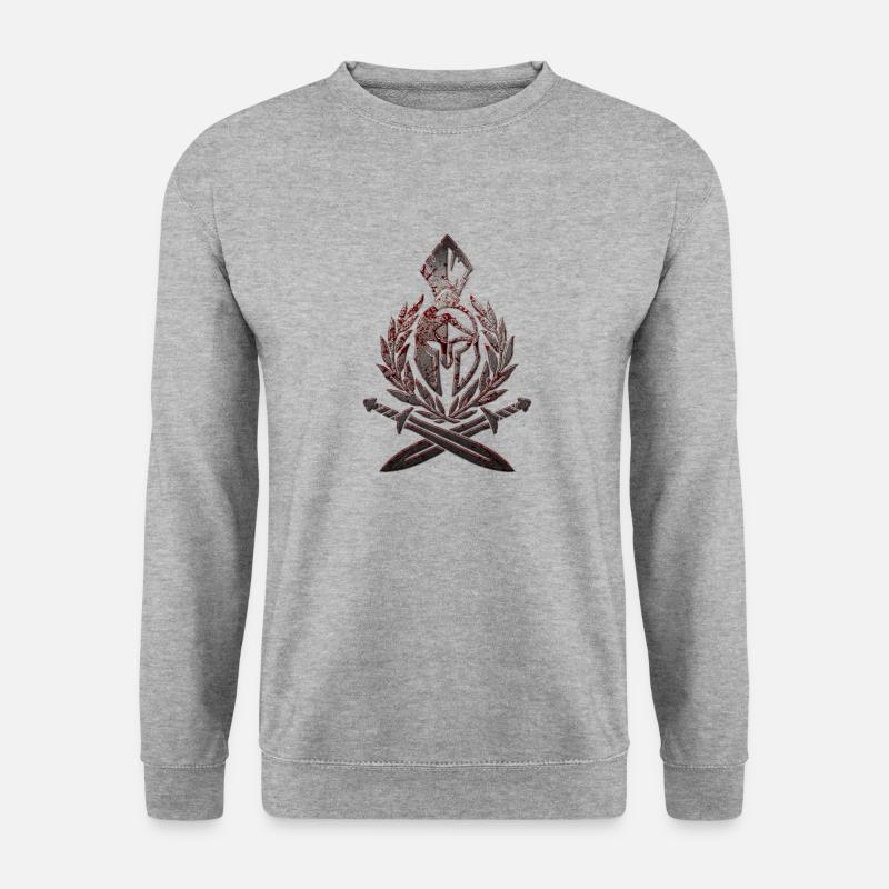 Spartaner Helm - Unisex Pullover - Weißgrau meliert