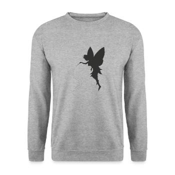 Cute Fairy Elf with Asterisks - Unisex Sweatshirt - salt & pepper - Front - Alina (178cm) & Michal (187cm)