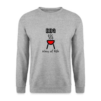 Barbecue is life - Unisex Sweatshirt - salt & pepper - Front - Alina (178cm) & Michal (187cm)