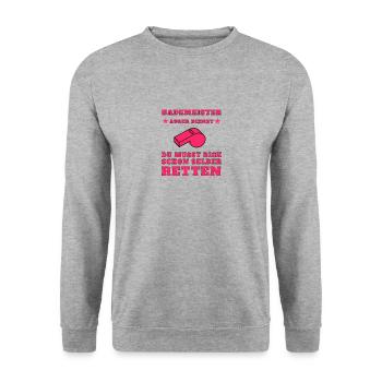 Bademeister Schwimmbad hallenbad freibad geschenk - Unisex Pullover - Weißgrau meliert - Vorne - Alina (178cm) & Michal (187cm)