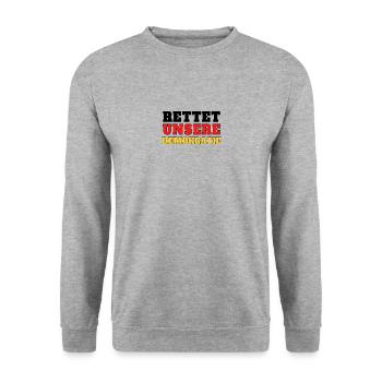 Demokratie Freiheit Grundrechte wahl politik - Unisex Pullover - Weißgrau meliert - Vorne - Alina (178cm) & Michal (187cm)
