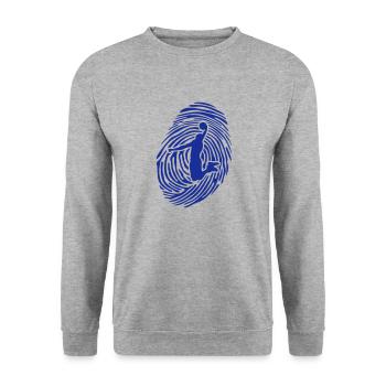 basketball empreinte digitale dunk - Sweat-shirt Unisexe - gris chiné - Devant - Alina (178cm) & Michal (187cm)