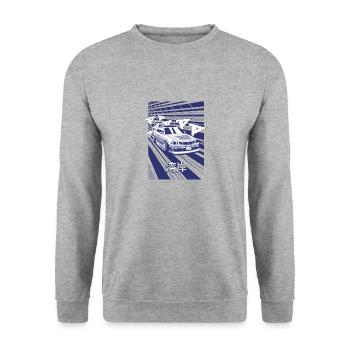 Chaser Wangan Runner - Unisex Pullover - Weißgrau meliert - Vorne - Alina (178cm) & Michal (187cm)