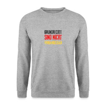 Politik Grundrechte Freiheit wählen Zensur demo - Unisex Pullover - Weißgrau meliert - Vorne - Alina (178cm) & Michal (187cm)
