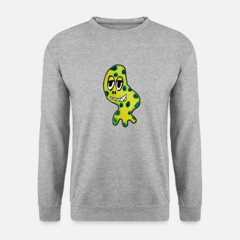 Funky Monster 5 - Unisex Pullover - Weißgrau meliert