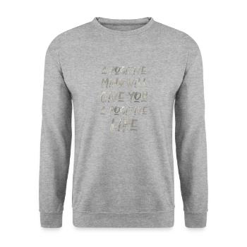 Inspiration Motivation Writing Saying English - Unisex Sweatshirt - salt & pepper - Front - Alina (178cm) & Michal (187cm)