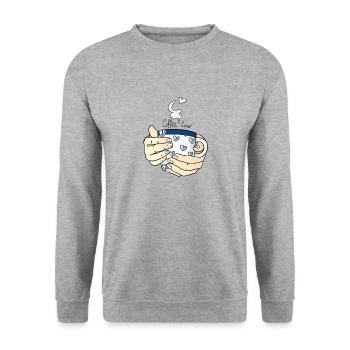 Coffee Tea Lover - Unisex Sweatshirt - salt & pepper - Front - Alina (178cm) & Michal (187cm)