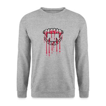 Blood drops vampire - Unisex Sweatshirt - salt & pepper - Front - Alina (178cm) & Michal (187cm)