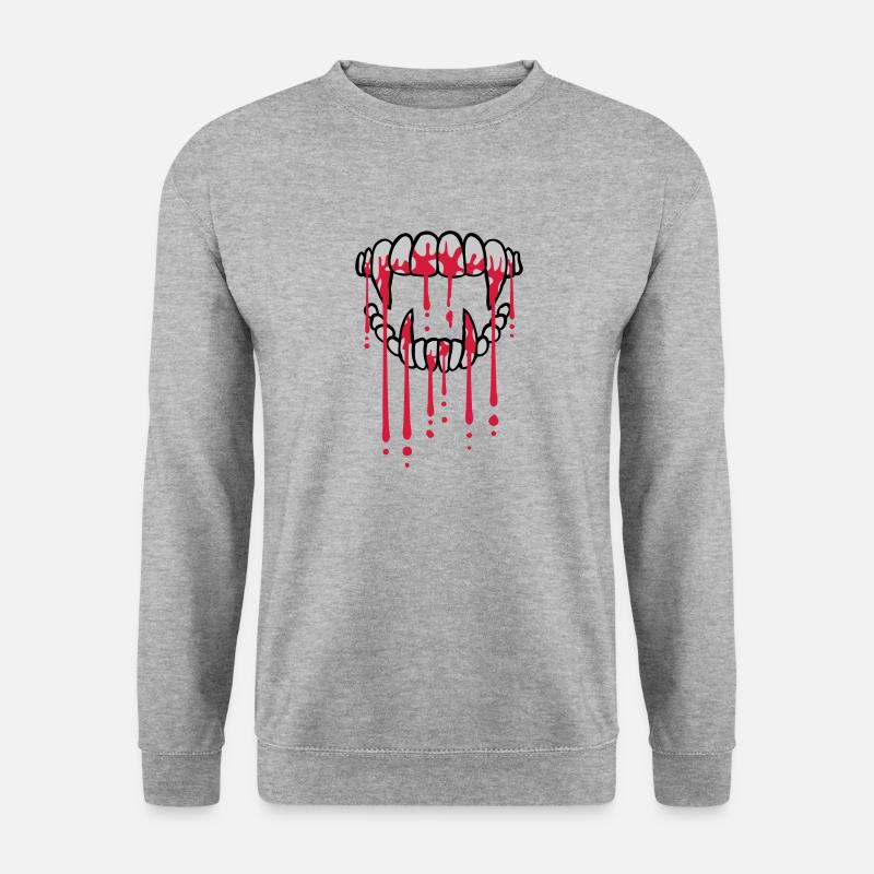 Bloddråber vampyr - Unisex sweater - hvidgrå meleret