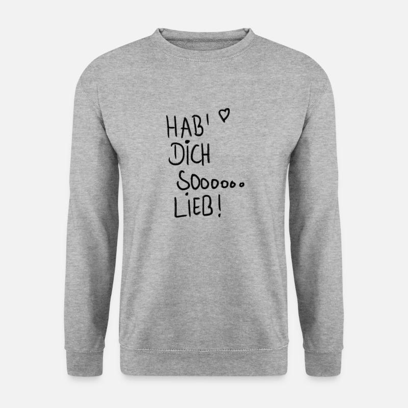 Hab' Dich sooooo lieb! - Unisex Pullover - Weißgrau meliert