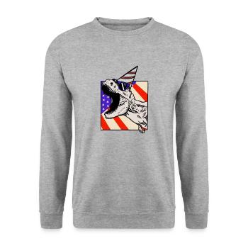 American Dinosaur - Unisex Sweatshirt - salt & pepper - Front - Alina (178cm) & Michal (187cm)