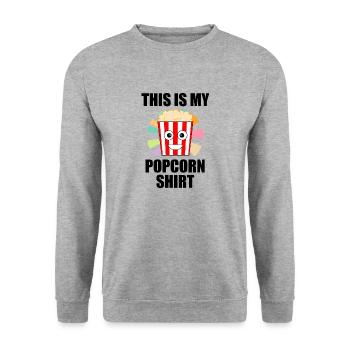 Popcorn Chef Ironic Saying Manger du maïs - Sweat-shirt Unisexe - gris chiné - Devant - Alina (178cm) & Michal (187cm)
