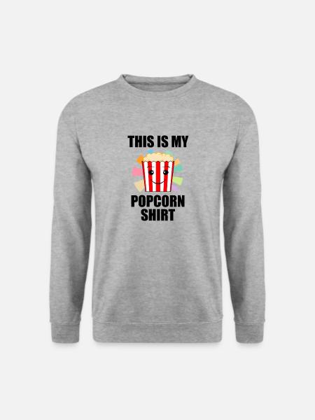 Popcorn Lustiges Sprichwort Ironisches - Unisex Pullover - Weißgrau meliert