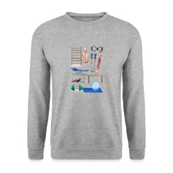 Physiotherapy - Unisex Sweatshirt - salt & pepper - Front - Alina (178cm) & Michal (187cm)