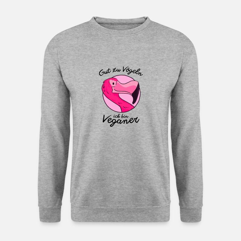 gut zu vögeln Flamingo - Unisex Pullover - Weißgrau meliert