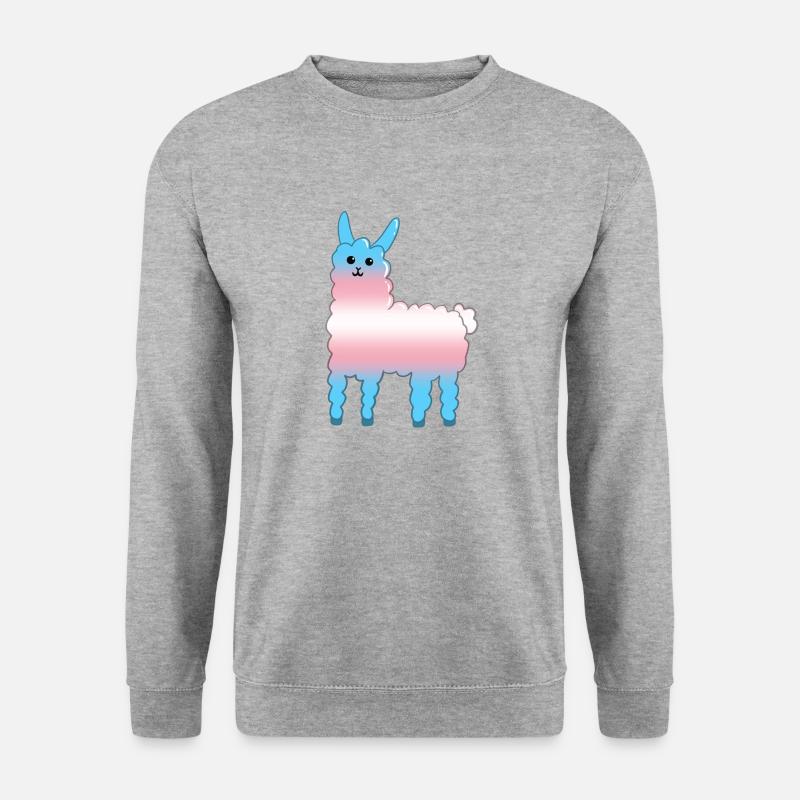 Lama Trans - Unisex Pullover - Weißgrau meliert