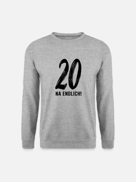 20. Geburtstag Geschenk 20ster zwanzig - Unisex Pullover - Weißgrau meliert