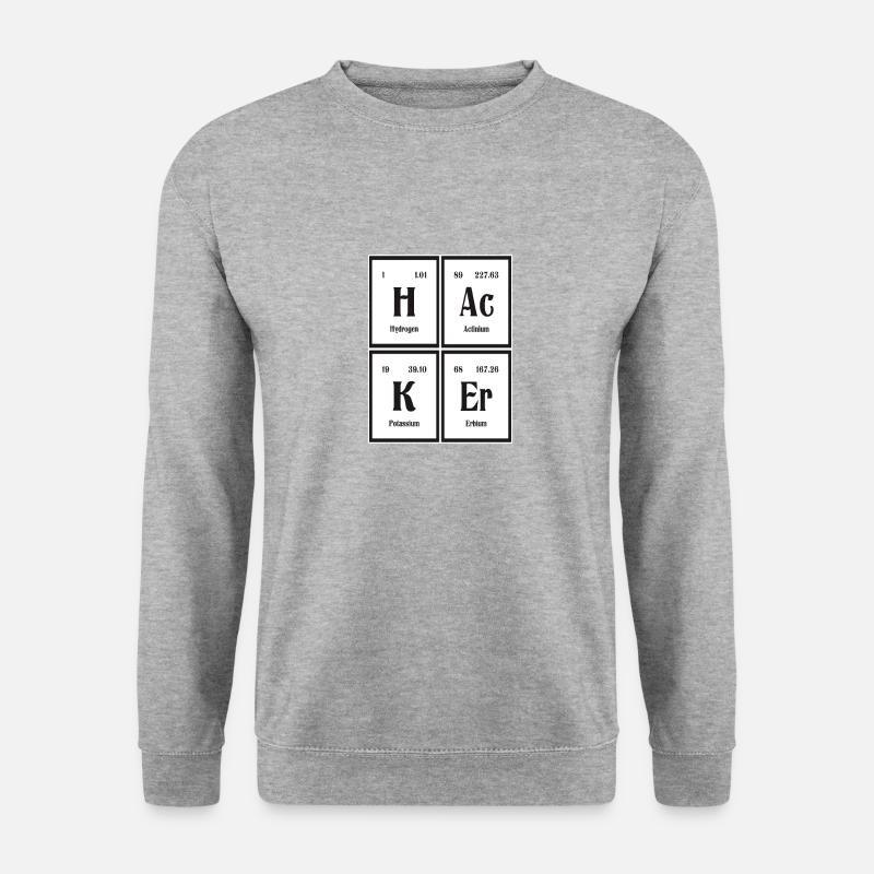 Hacker-| Periodensystem der Elemente - Unisex Pullover - Weißgrau meliert