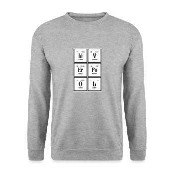 Liverpool | Periodic Table of Elements - Unisex Sweatshirt - salt & pepper - Front - Alina (178cm) & Michal (187cm)