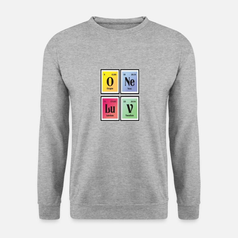 One Love | Periodensystem der Elemente - Unisex Pullover - Weißgrau meliert