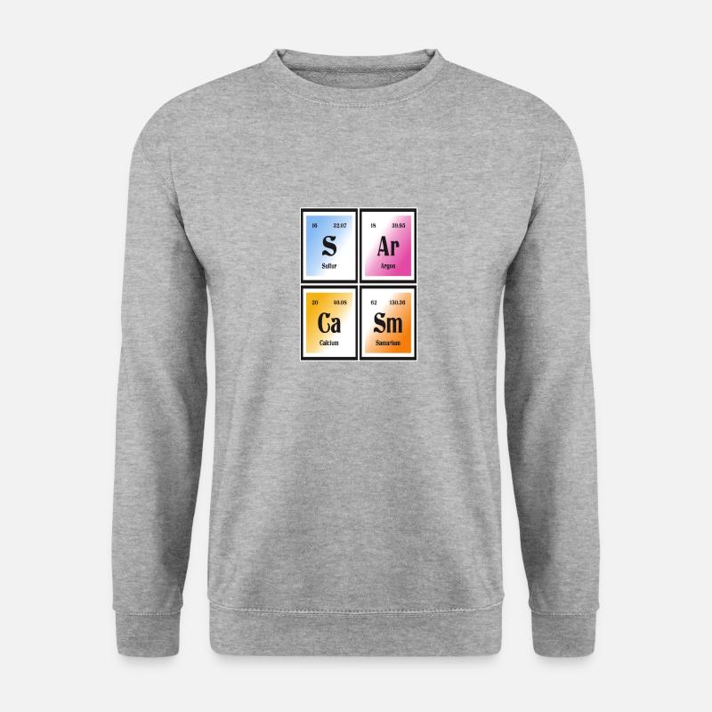 Sarkasmus | Periodensystem der Elemente - Unisex Pullover - Weißgrau meliert