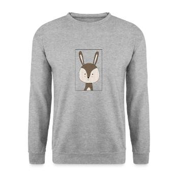 Oreille de lapin - Sweat-shirt Unisexe - gris chiné - Devant - Alina (178cm) & Michal (187cm)
