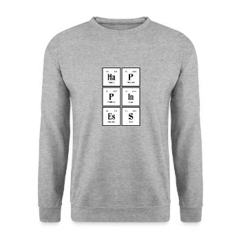 | du bonheur Tableau périodique des éléments - Sweat-shirt Unisexe - gris chiné - Devant - Alina (178cm) & Michal (187cm)
