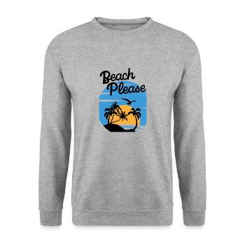 Beach Please - Palm Sunset Shirt - Unisex Sweatshirt - salt & pepper - Front - Alina (178cm) & Michal (187cm)