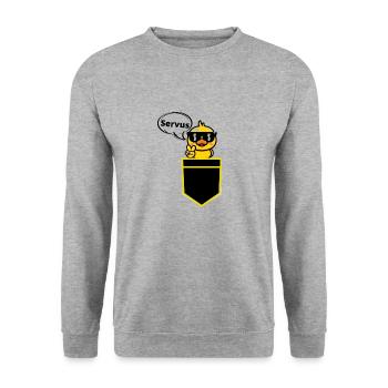 Servus - Unisex Pullover - Weißgrau meliert - Vorne - Alina (178cm) & Michal (187cm)