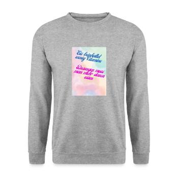 Eis beinhaltet wenig Vitamine - Unisex Pullover - Weißgrau meliert - Vorne - Alina (178cm) & Michal (187cm)