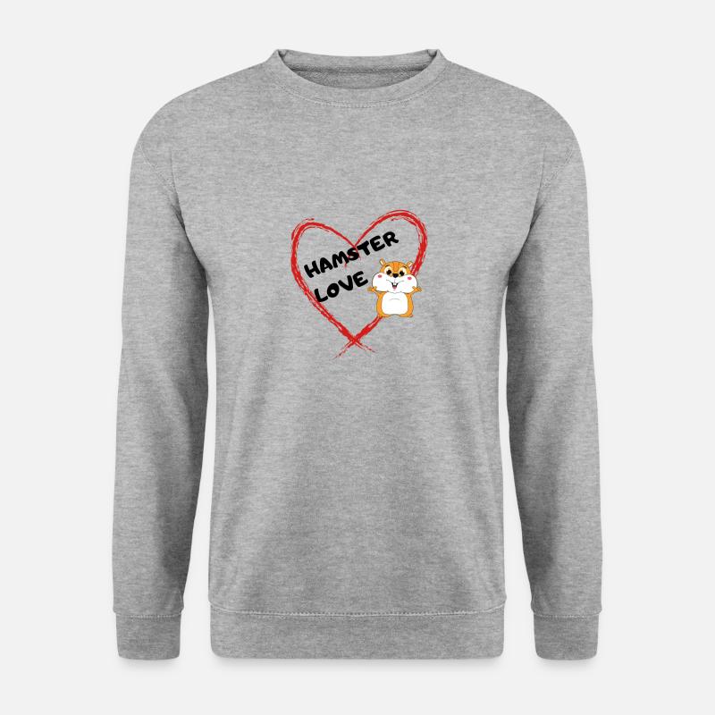 Hamster Haustier Liebhaber Geschenkidee - Unisex Pullover - Weißgrau meliert