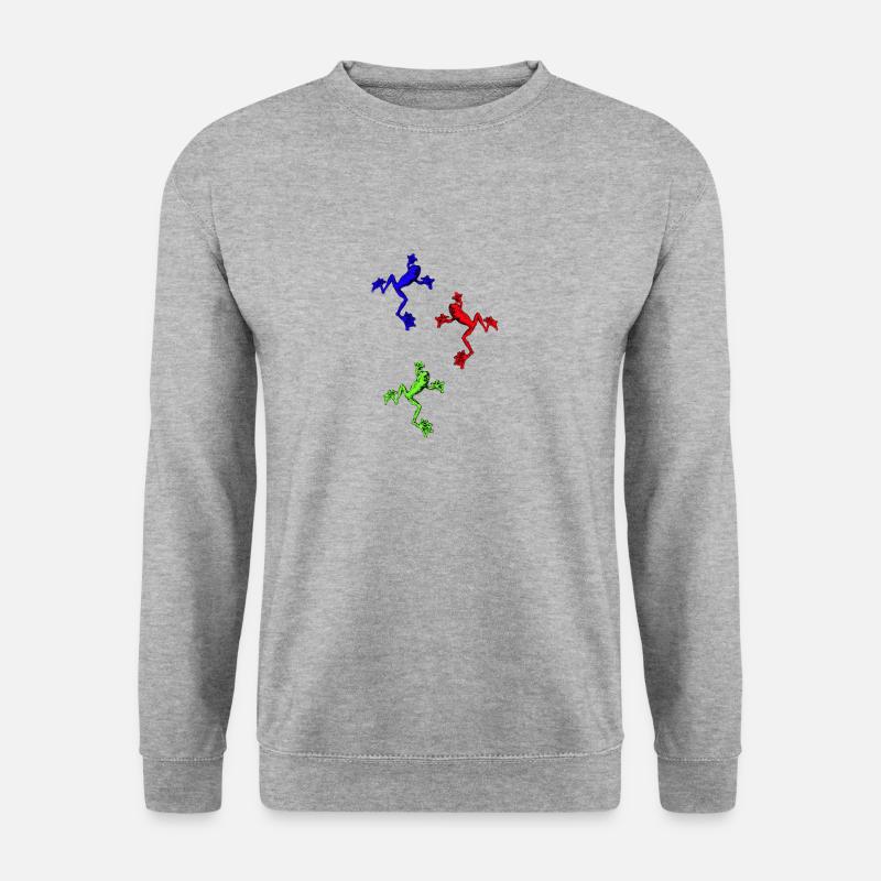 3 Freche Frösche - Unisex Pullover - Weißgrau meliert