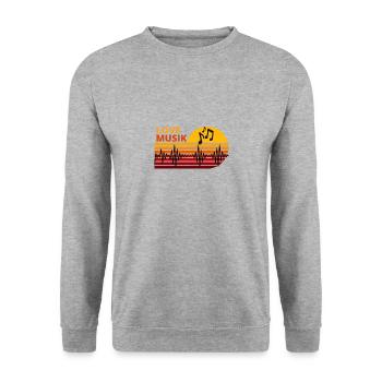 Music loves motif for musicians and creatives - Unisex Sweatshirt - salt & pepper - Front - Alina (178cm) & Michal (187cm)
