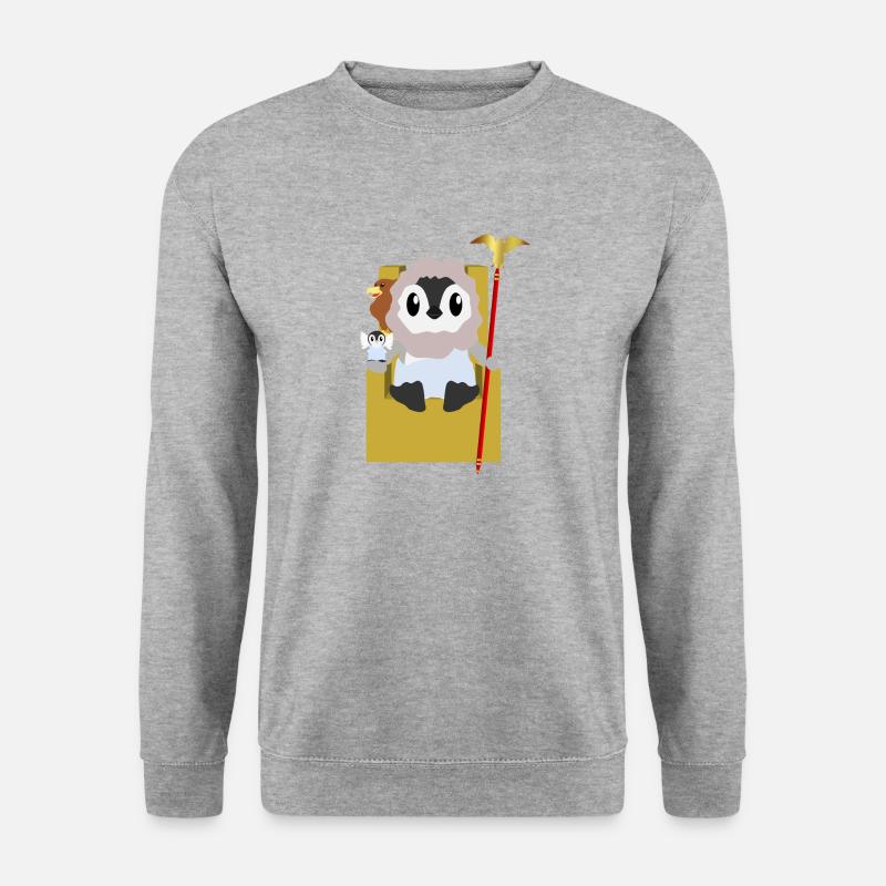 Zeus Pinguin - Unisex Pullover - Weißgrau meliert
