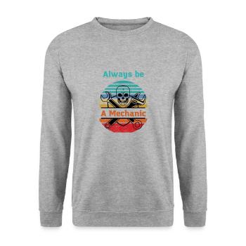 Mechanic forever Mechatronics technician Car lover - Unisex Sweatshirt - salt & pepper - Front - Alina (178cm) & Michal (187cm)