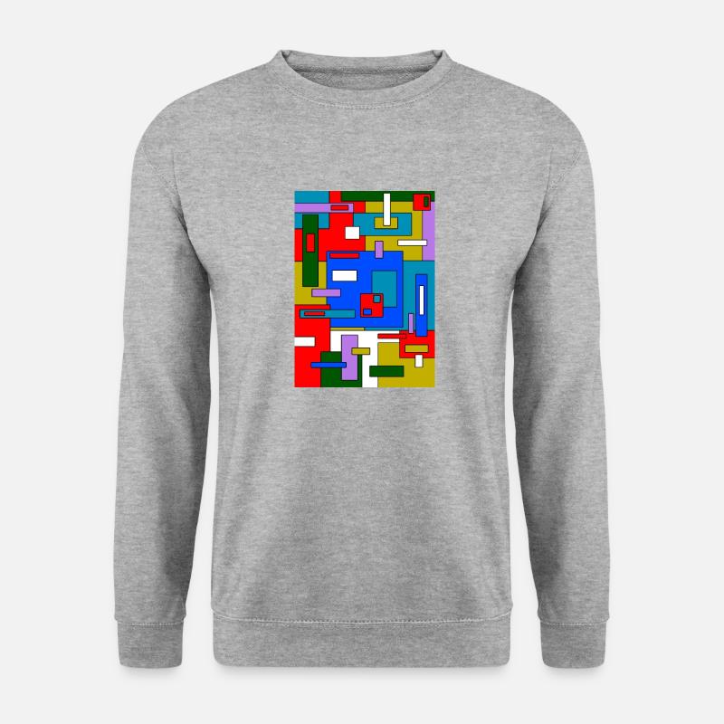 Abstrakte Geometrie - Unisex Pullover - Weißgrau meliert
